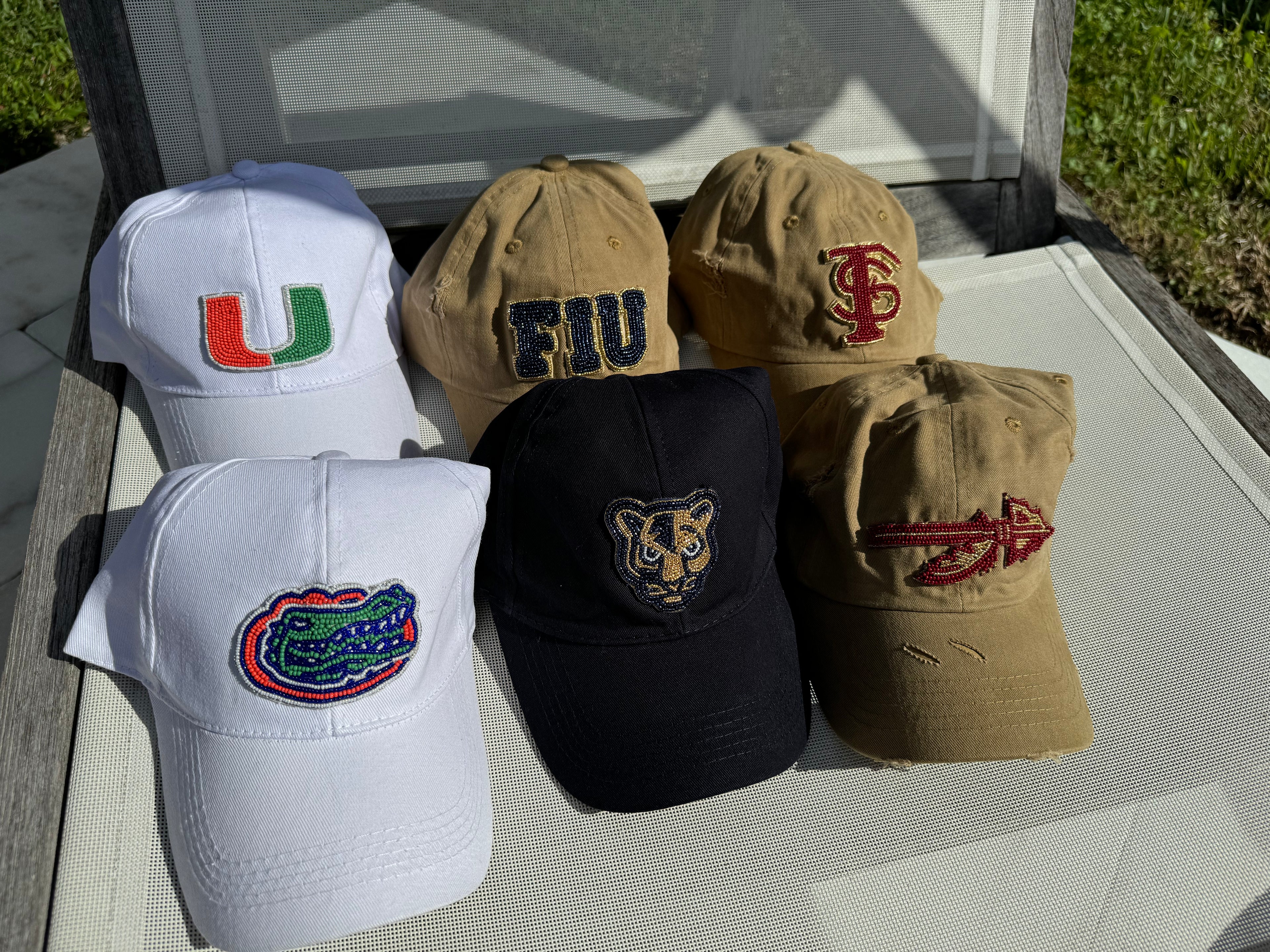 School Spirit Beaded Baseball Hats