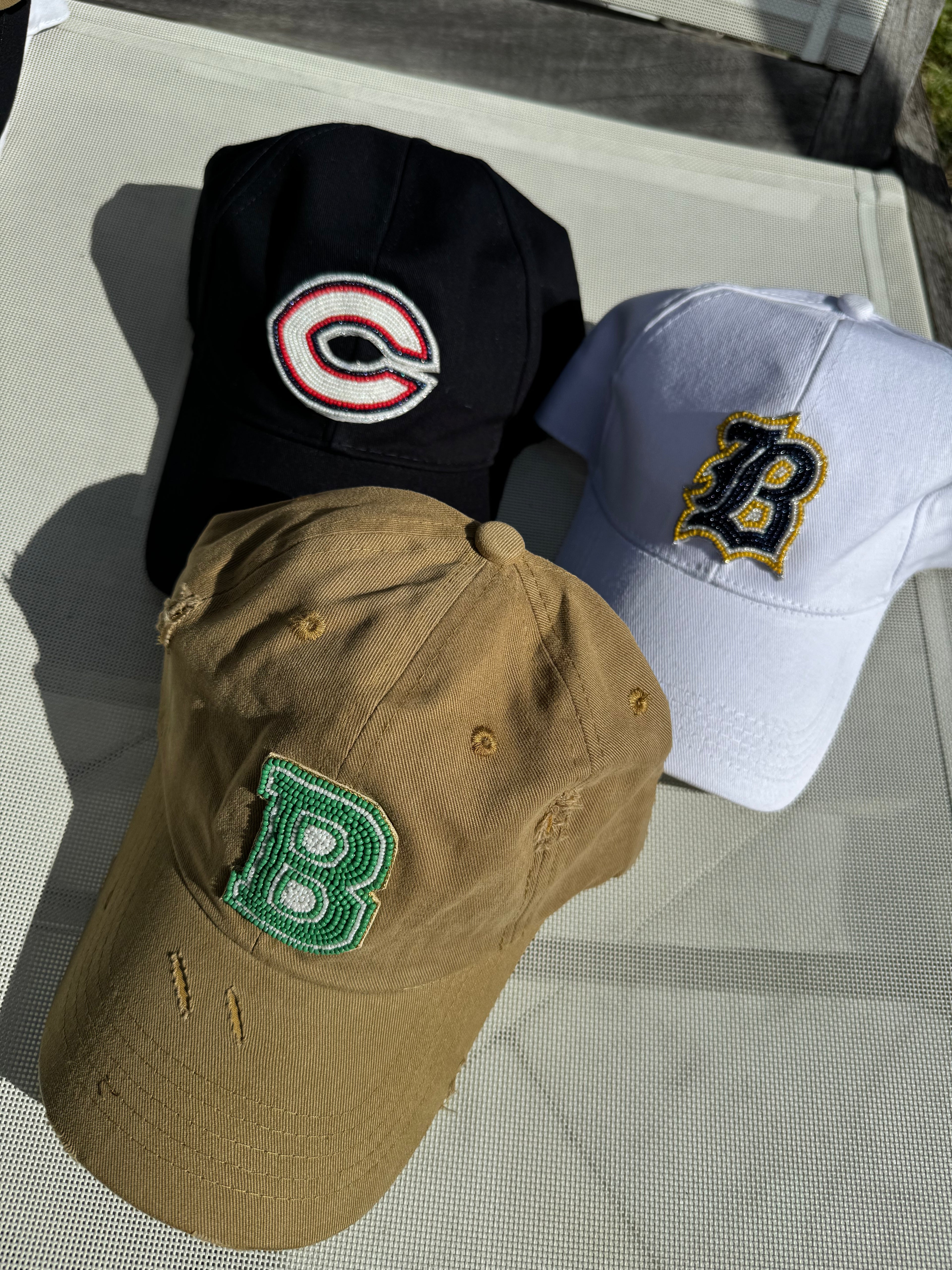 School Spirit Beaded Baseball Hats