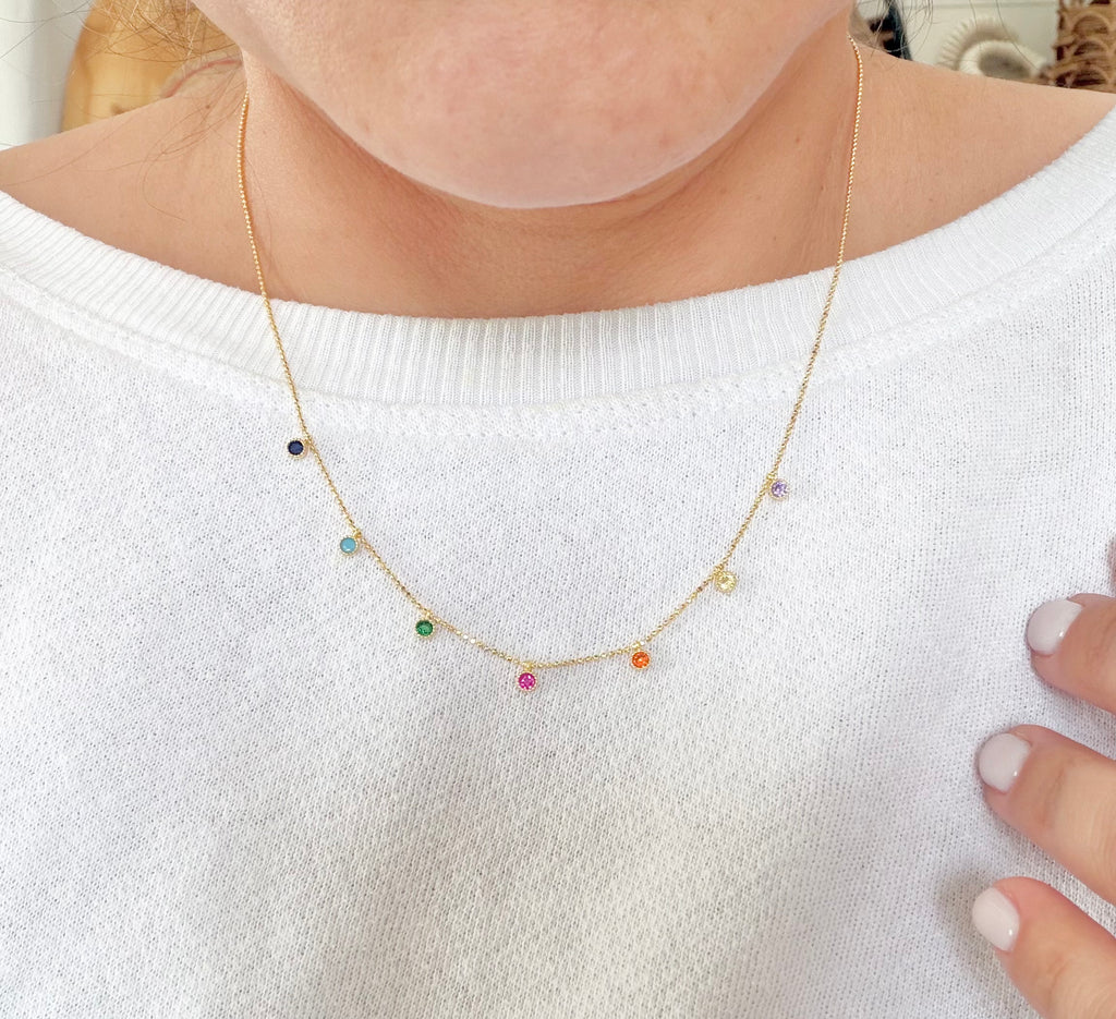 Rainbow Drop Necklace