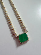 Large Emerald Baguette Necklace