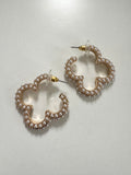 Clover Pearl Hoops