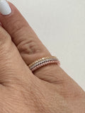 Mixed Metal Pave Rings