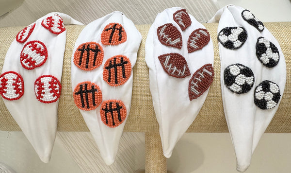 I Love Sports Beaded Headband