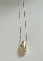 Long Gold Teardrop Necklace