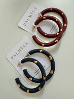 Metal Hoops with Gold Leaf