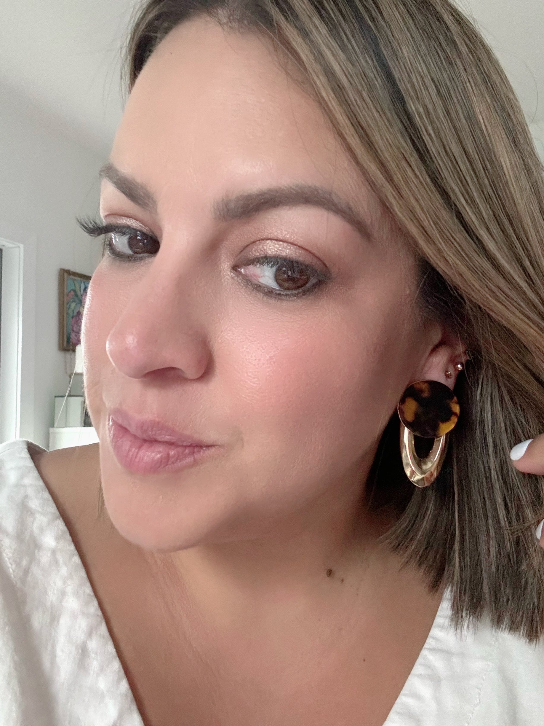 Gold Drops with Tortoise Stud