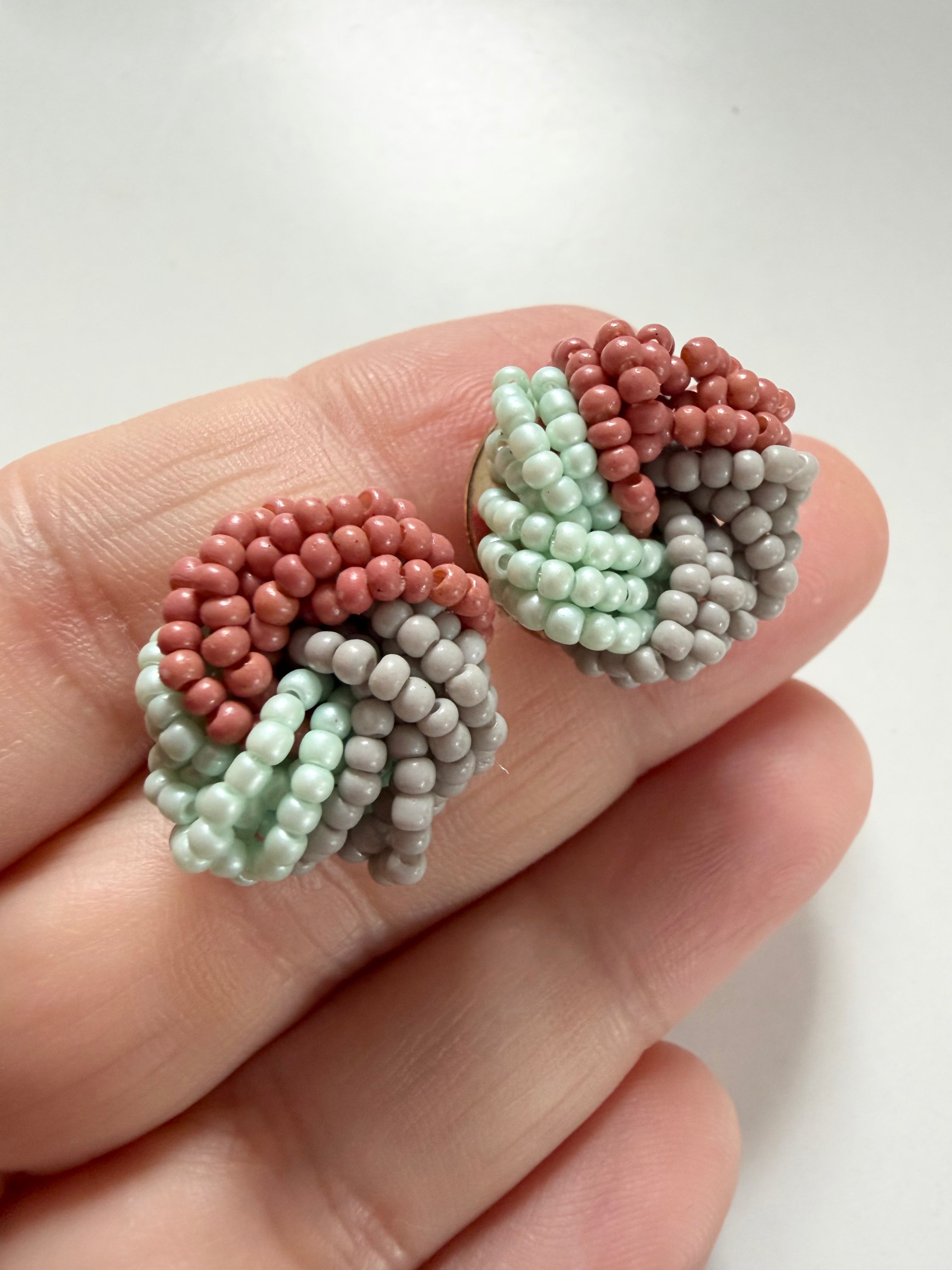 Beaded Button Studs