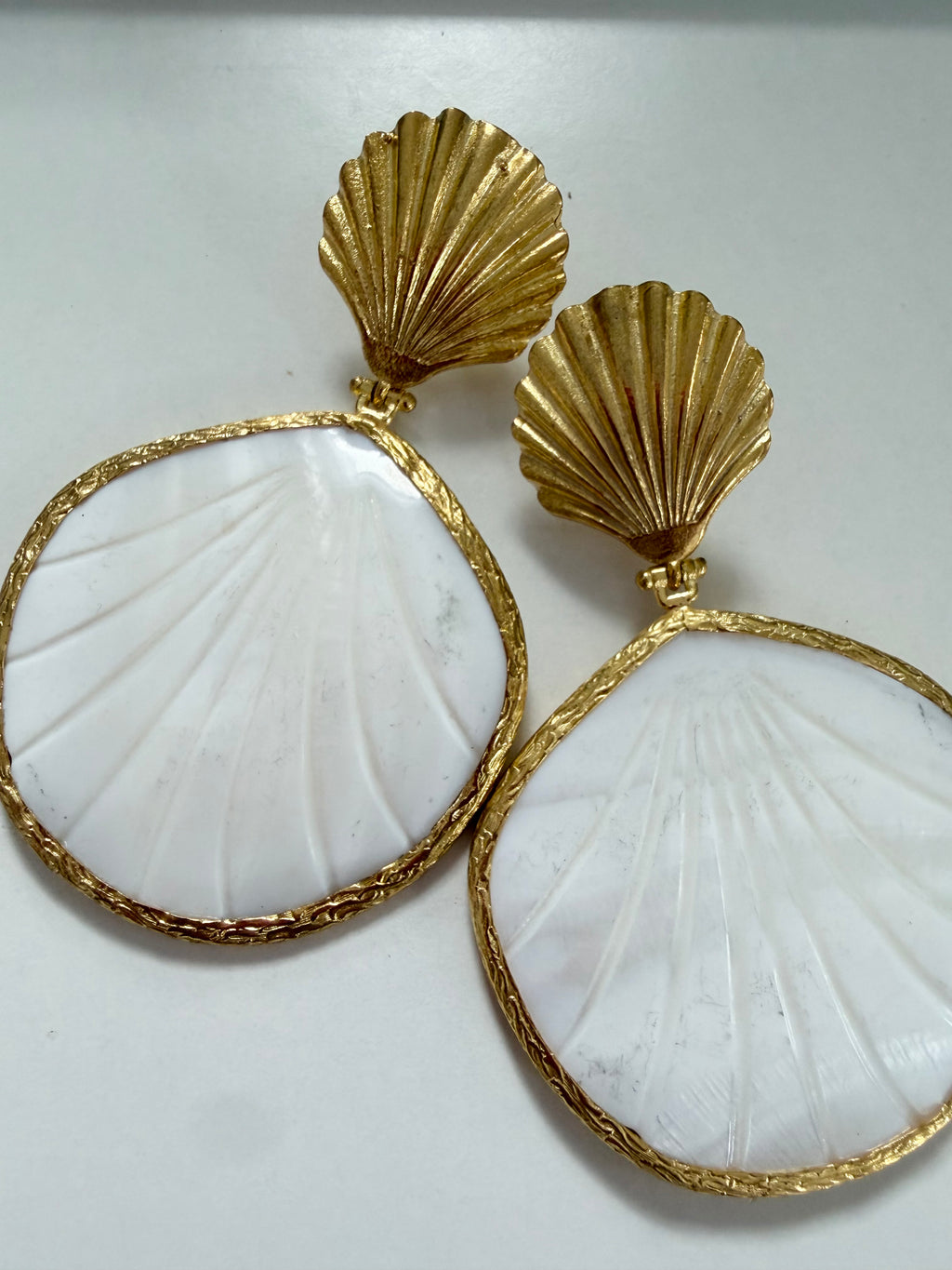 Mother of Pearl Double Shell Drops