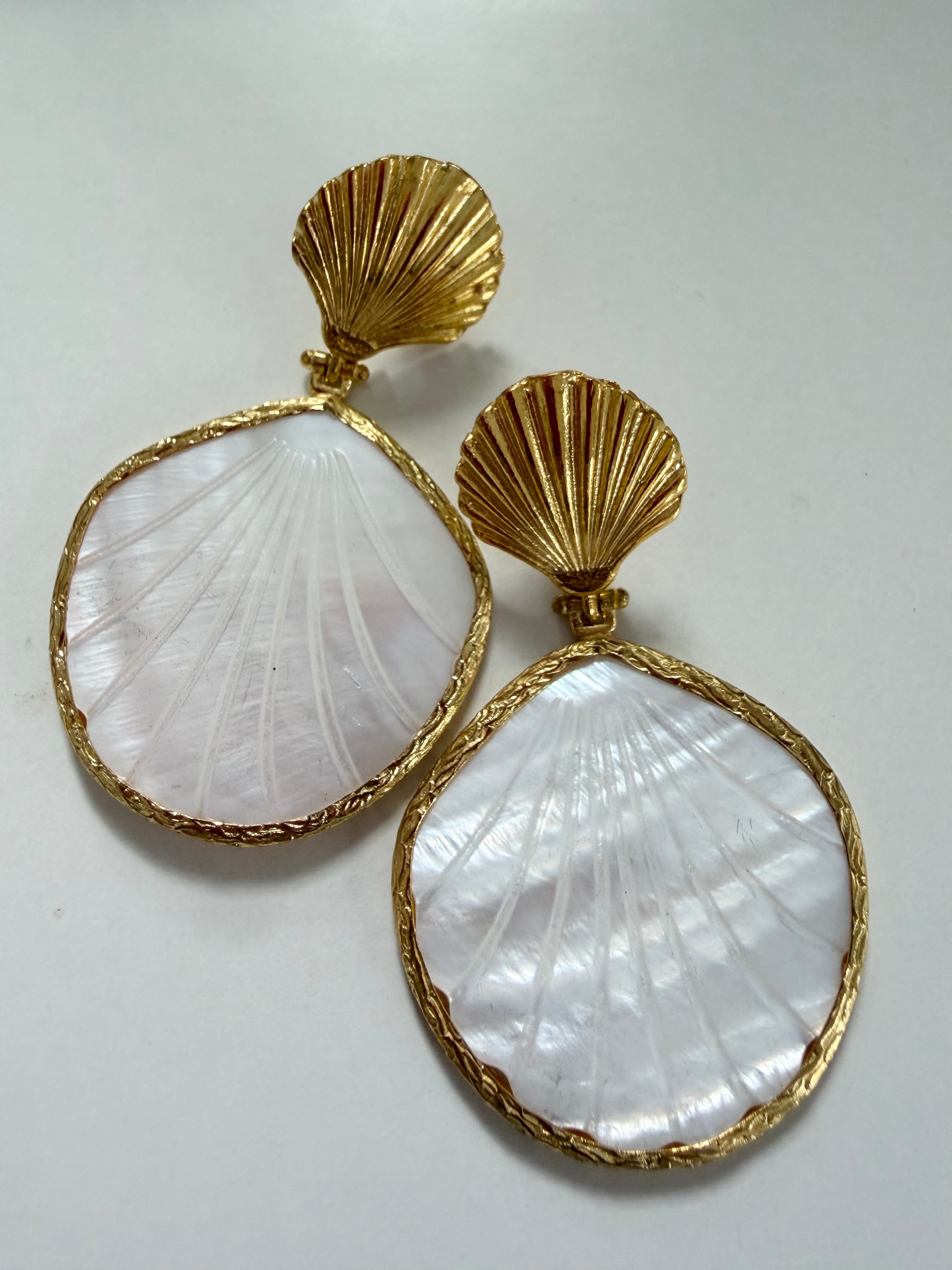 Mother of Pearl Double Shell Drops