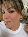 Gold Cable Round with Pearl Studs