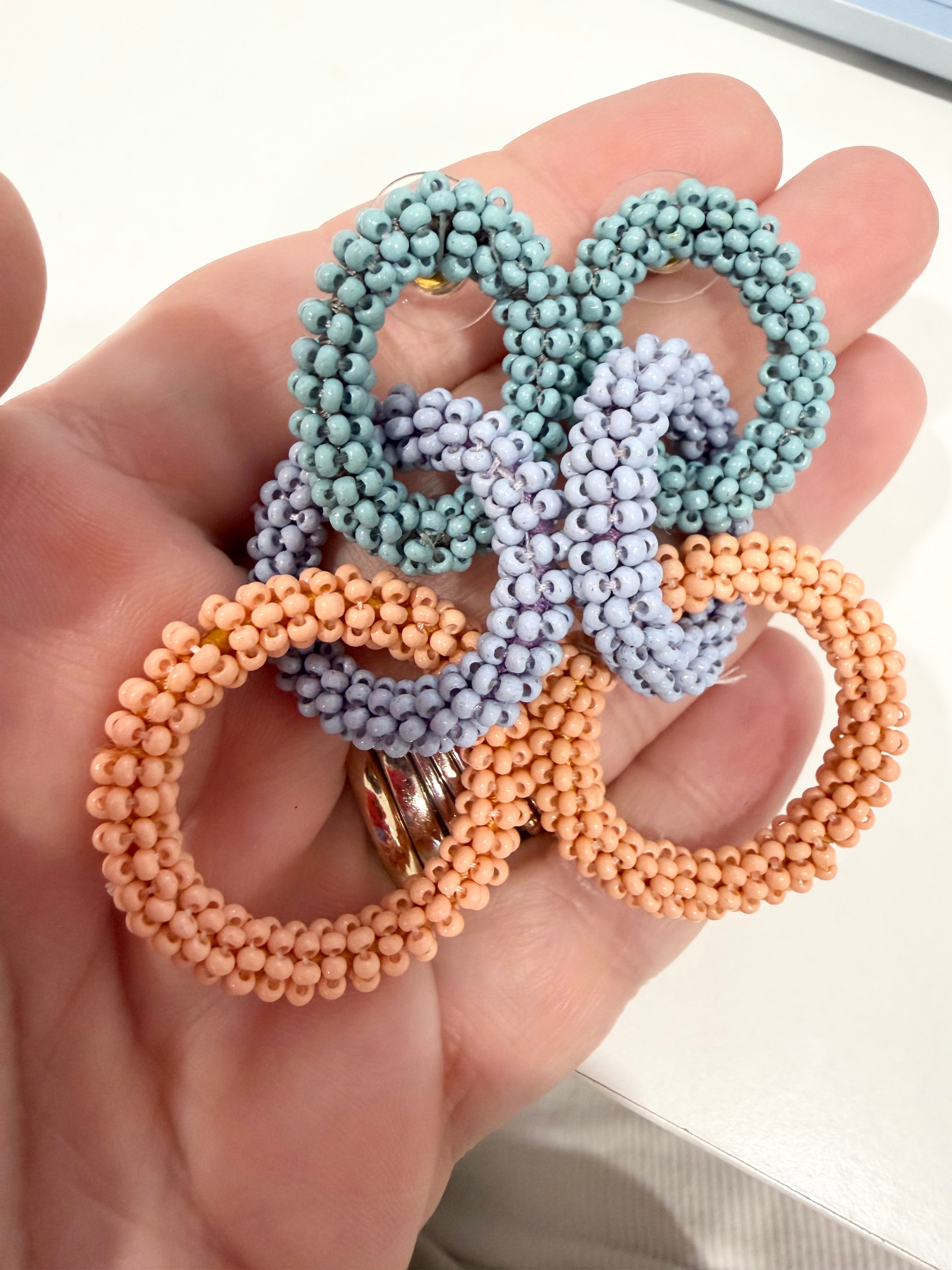 Pastel Triple Beaded Drops