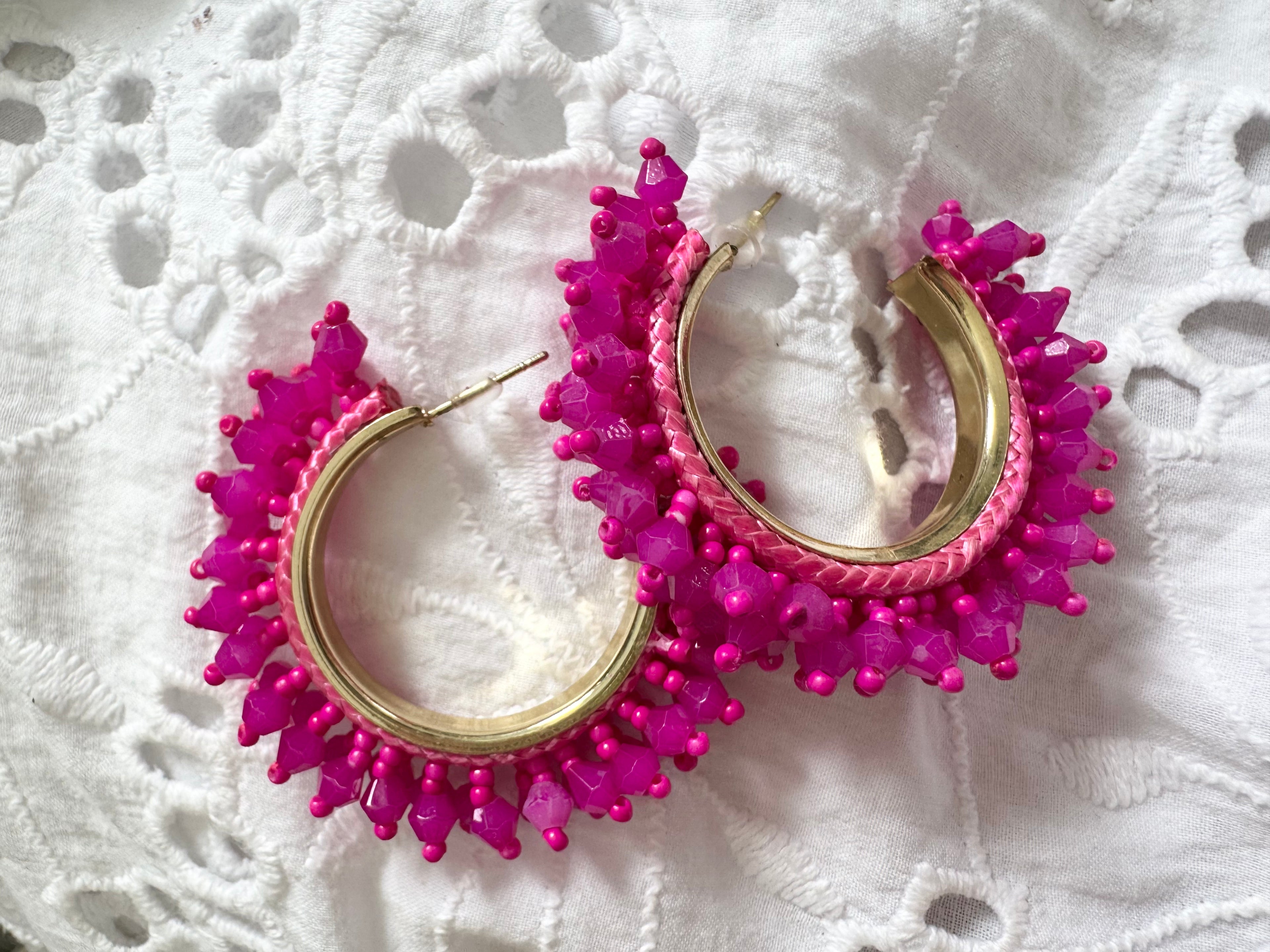 Beaded Hoops - Spring Edition