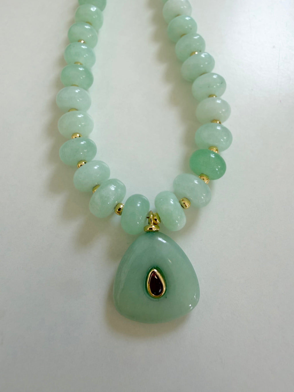 Natural Stone Mint Evil Eye (Mint Jade)