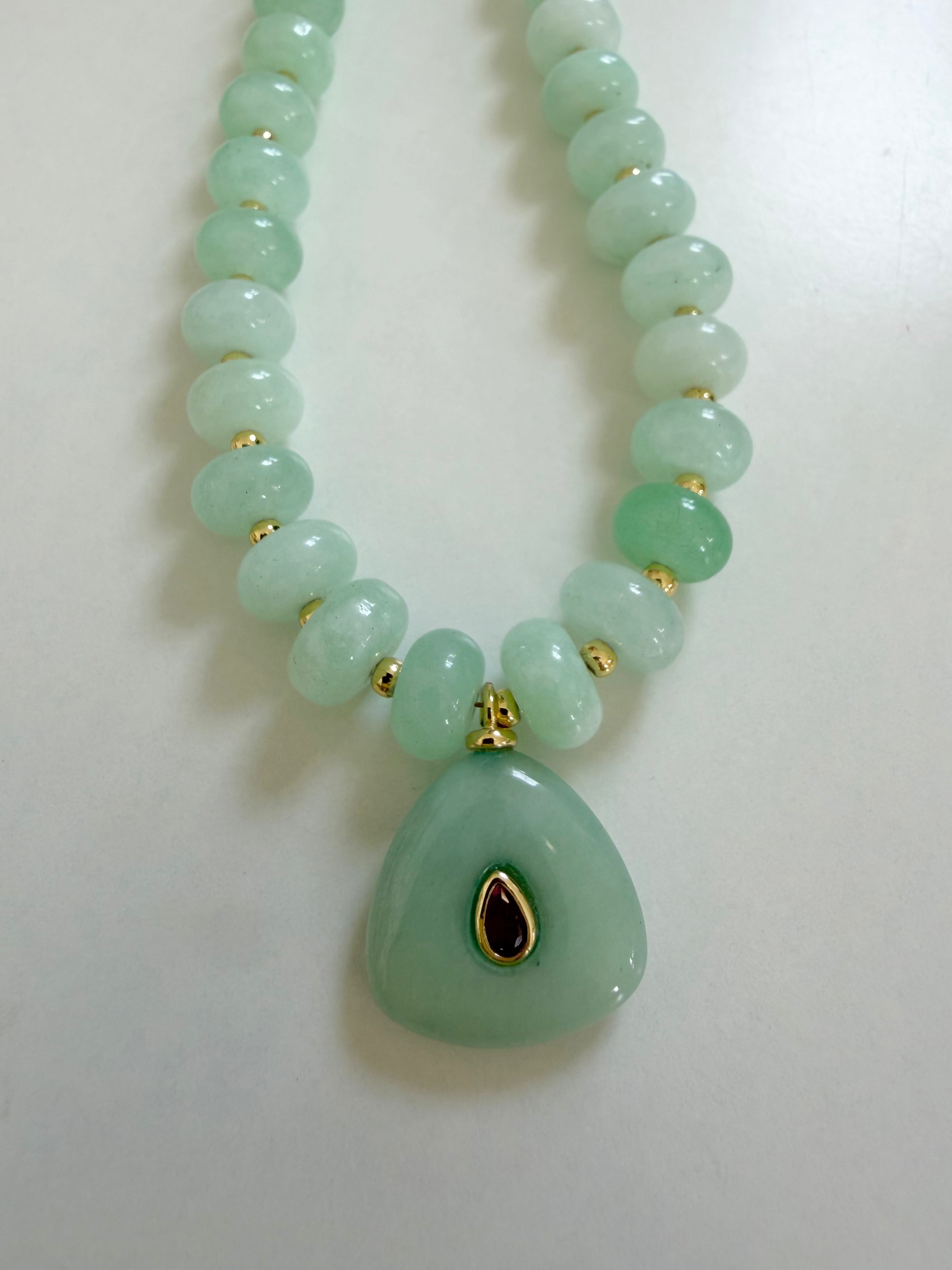 Natural Stone Mint Evil Eye (Mint Jade)