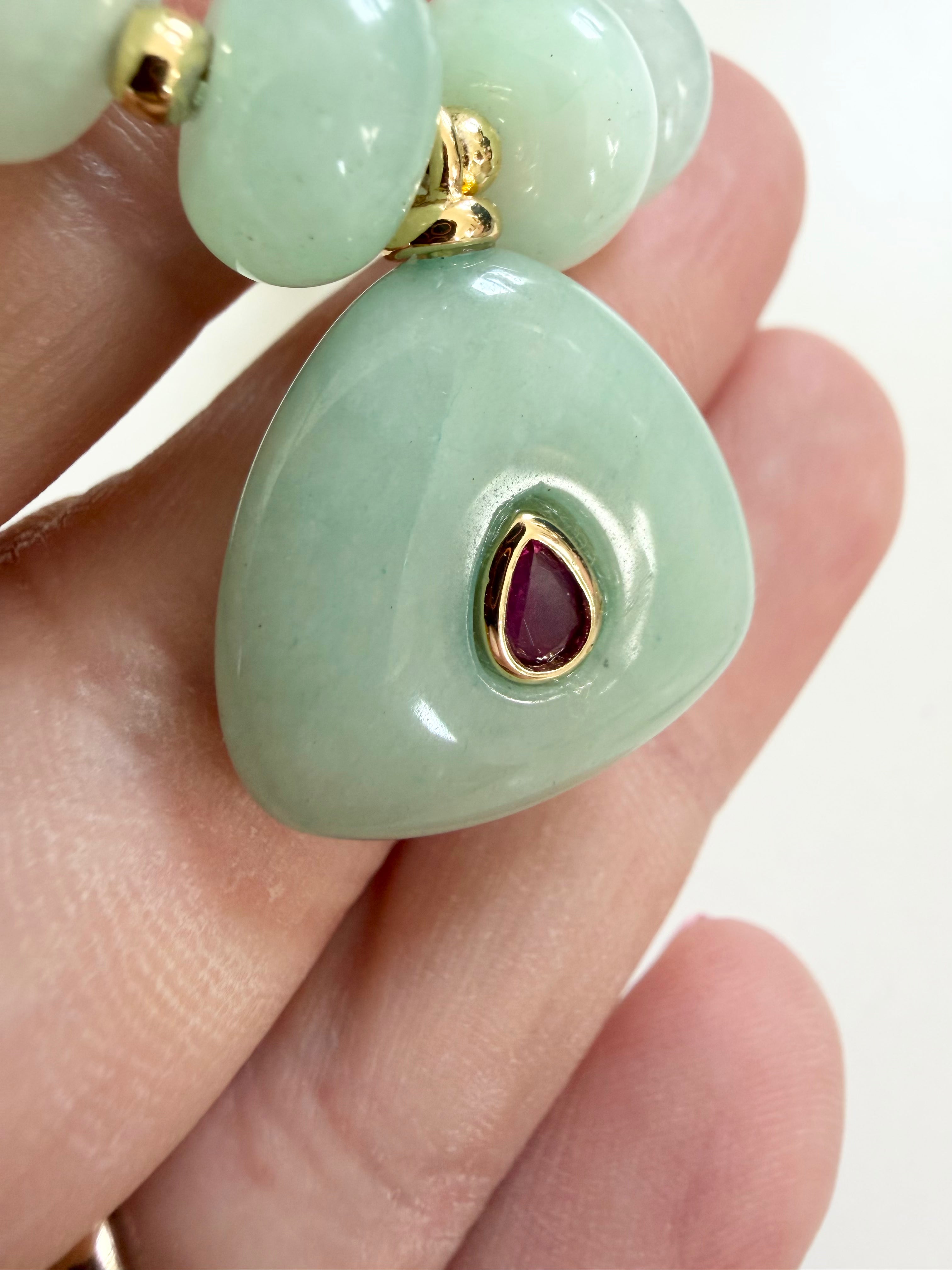 Natural Stone Mint Evil Eye (Mint Jade)