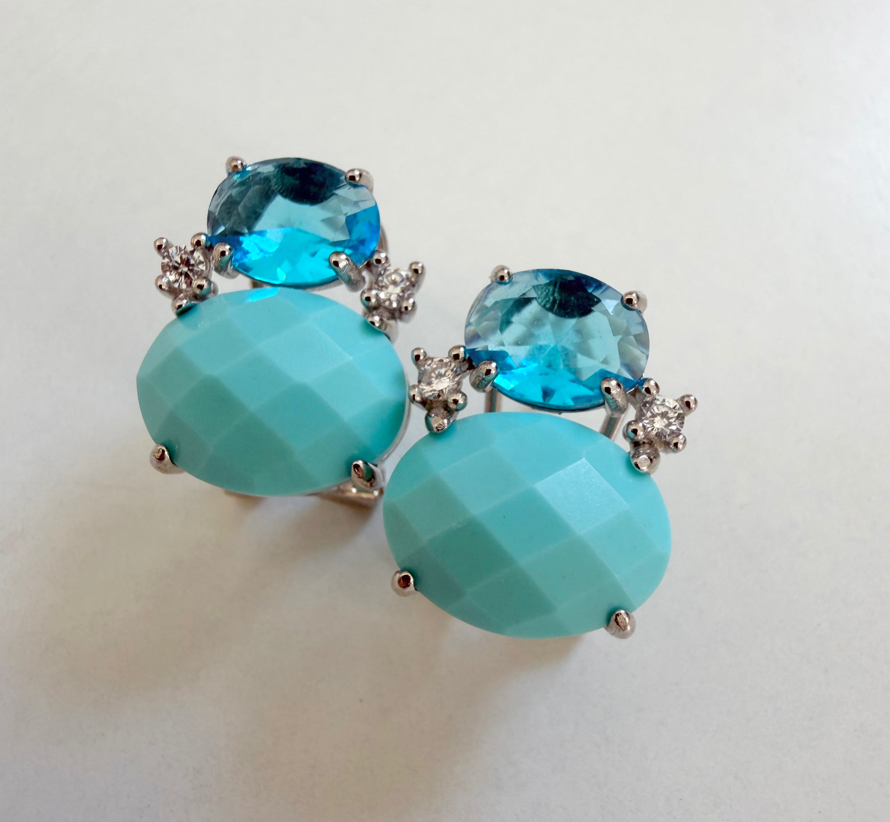 French Clasp Stone Studs