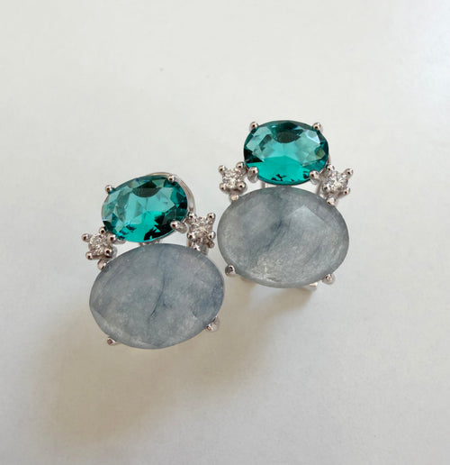 French Clasp Stone Studs