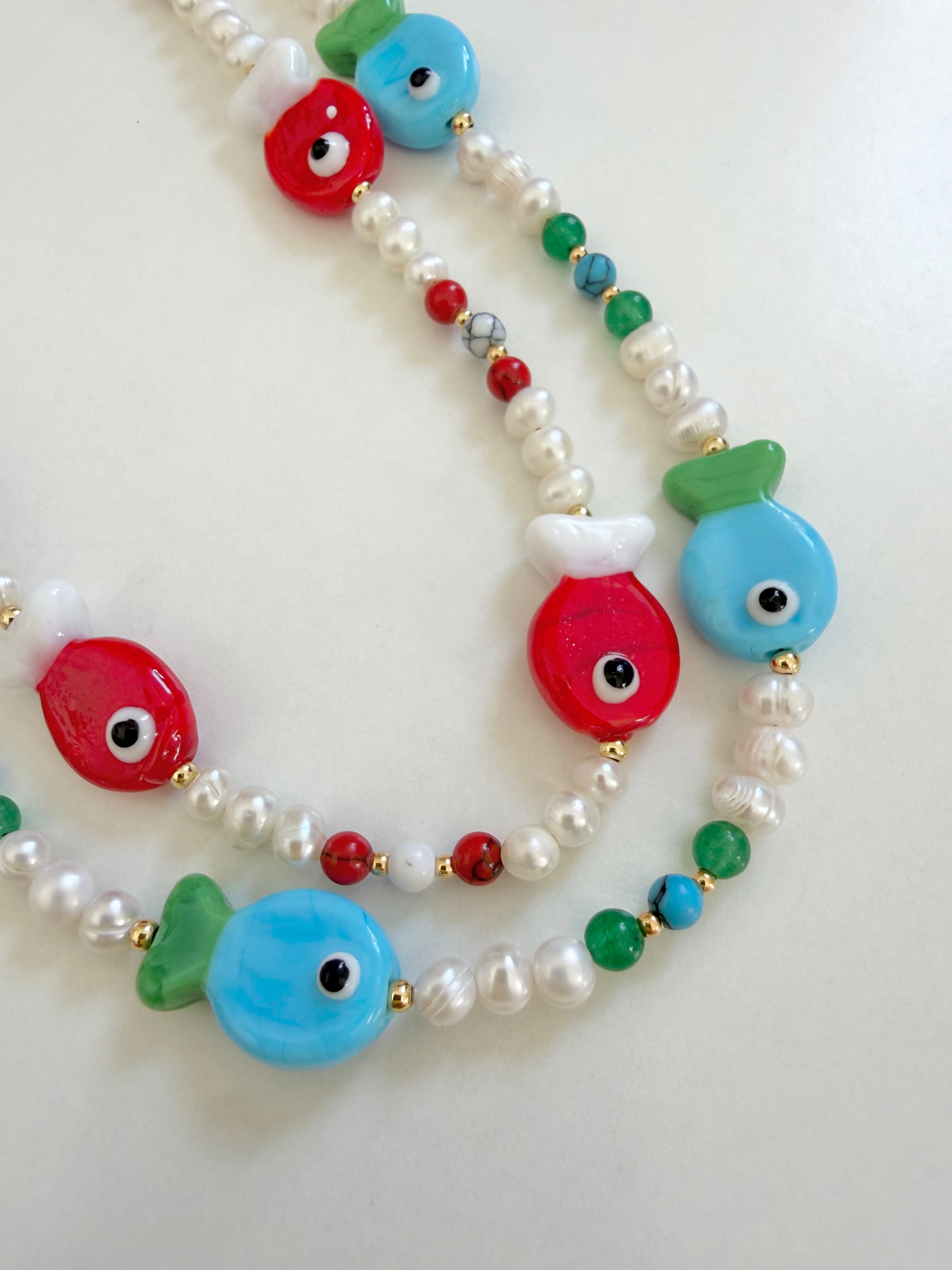Freshwater Pearl Fish Necklace