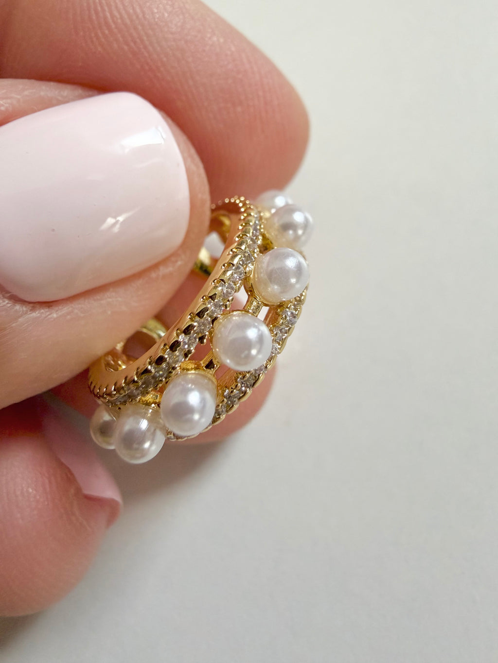 Pearl and CZ Ear Cuff