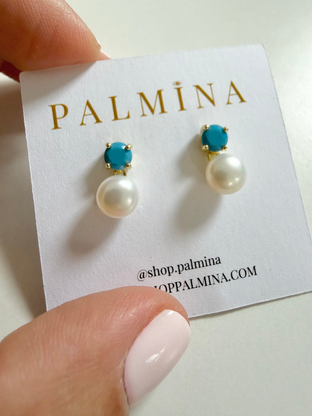 Pearl and Turquoise Studs