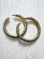 Light Blue Beaded Hoops