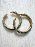 Light Blue Beaded Hoops