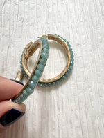 Light Blue Beaded Hoops