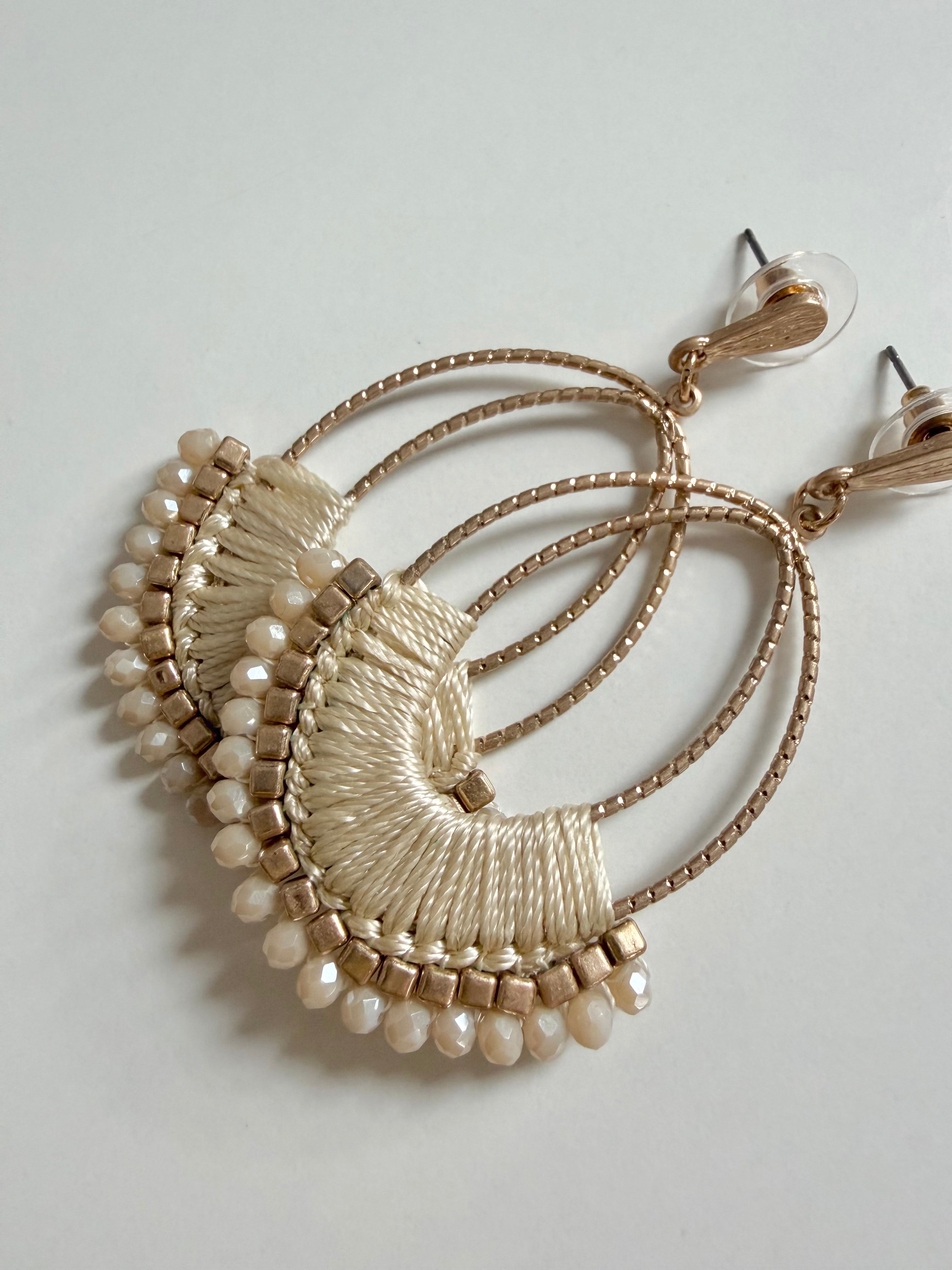 Beaded and Thread Teardrops