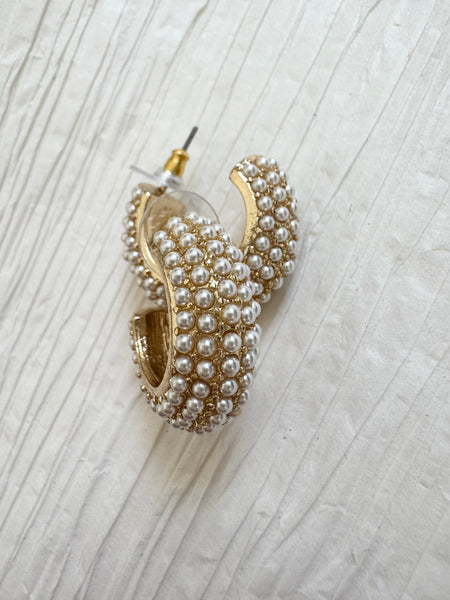 GD Mini Pearl Round Hoops