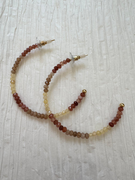 Neutral Beaded Hoops