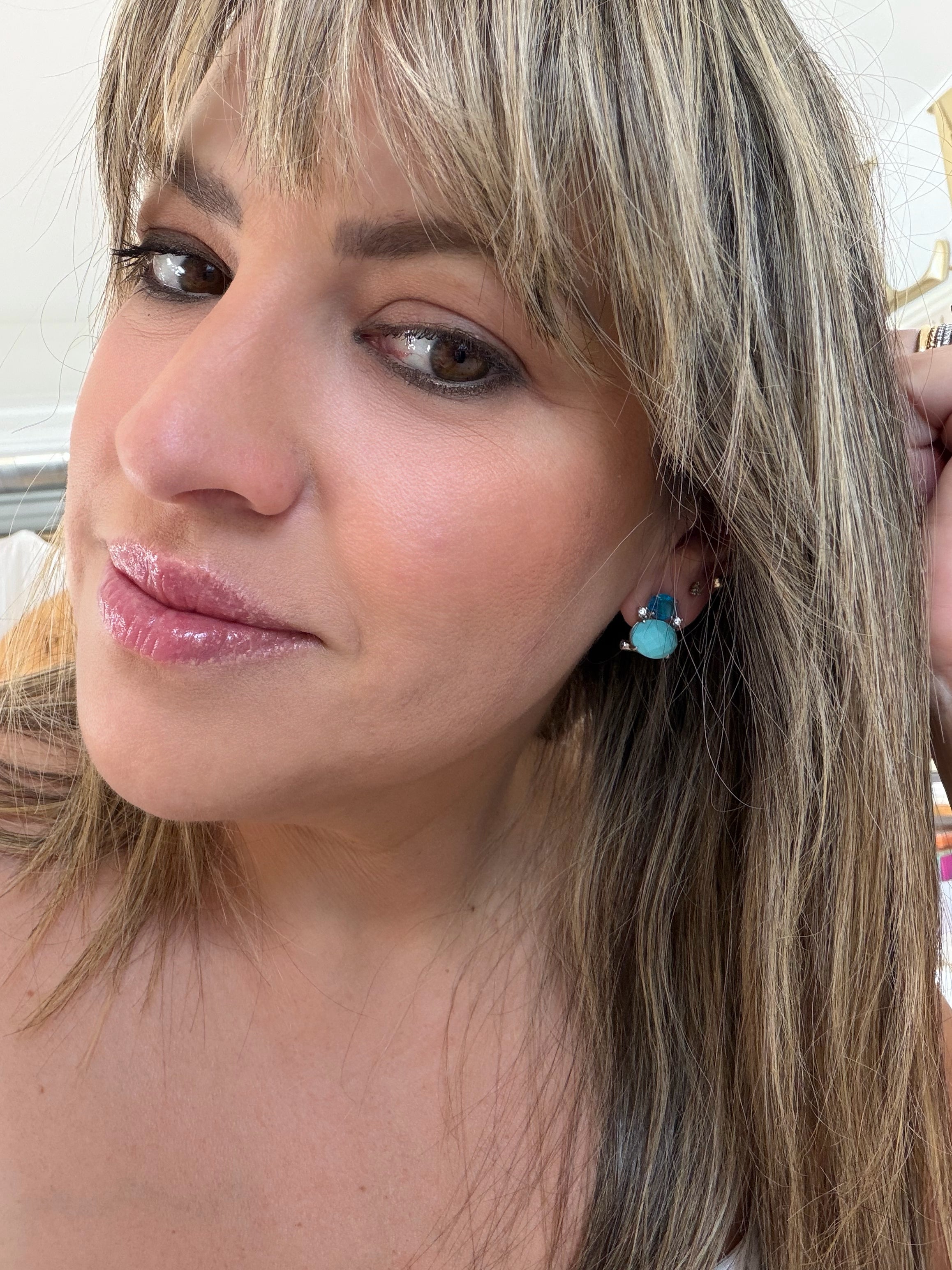 French Clasp Stone Studs