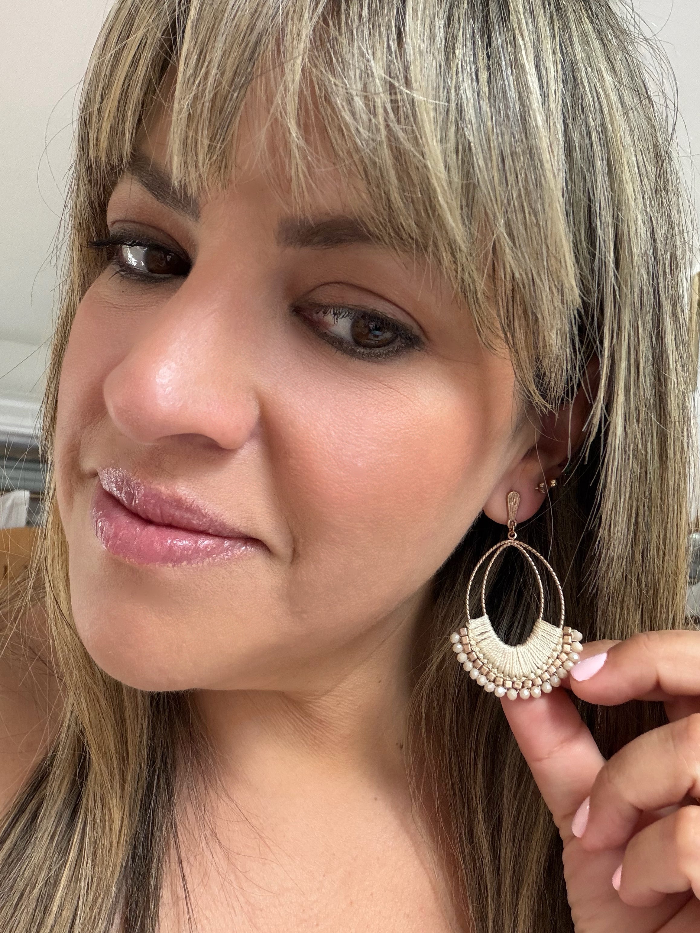 Beaded and Thread Teardrops