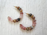 All the Pinks Beaded Hoops