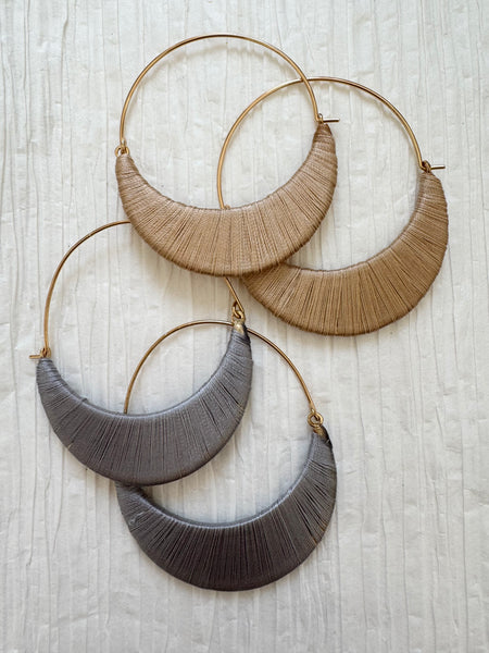 Thread Wrap Moon Style Hoops
