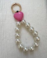 Pearl and Pink Bag Charm