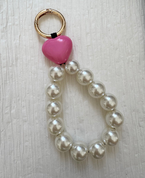 Pearl and Pink Bag Charm