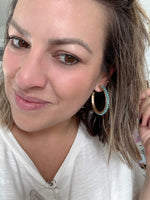 Light Blue Beaded Hoops