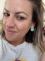 Mint Beaded Chunky Hoops
