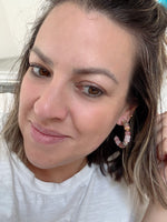 All the Pinks Beaded Hoops