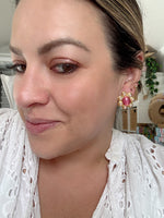 Natural Stone and Pearl Stud