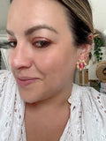 Natural Stone and Pearl Stud
