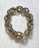 Mixed Metal Round Stretch Bracelet