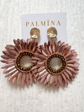 Rose Gold Sequined Feather Rounds