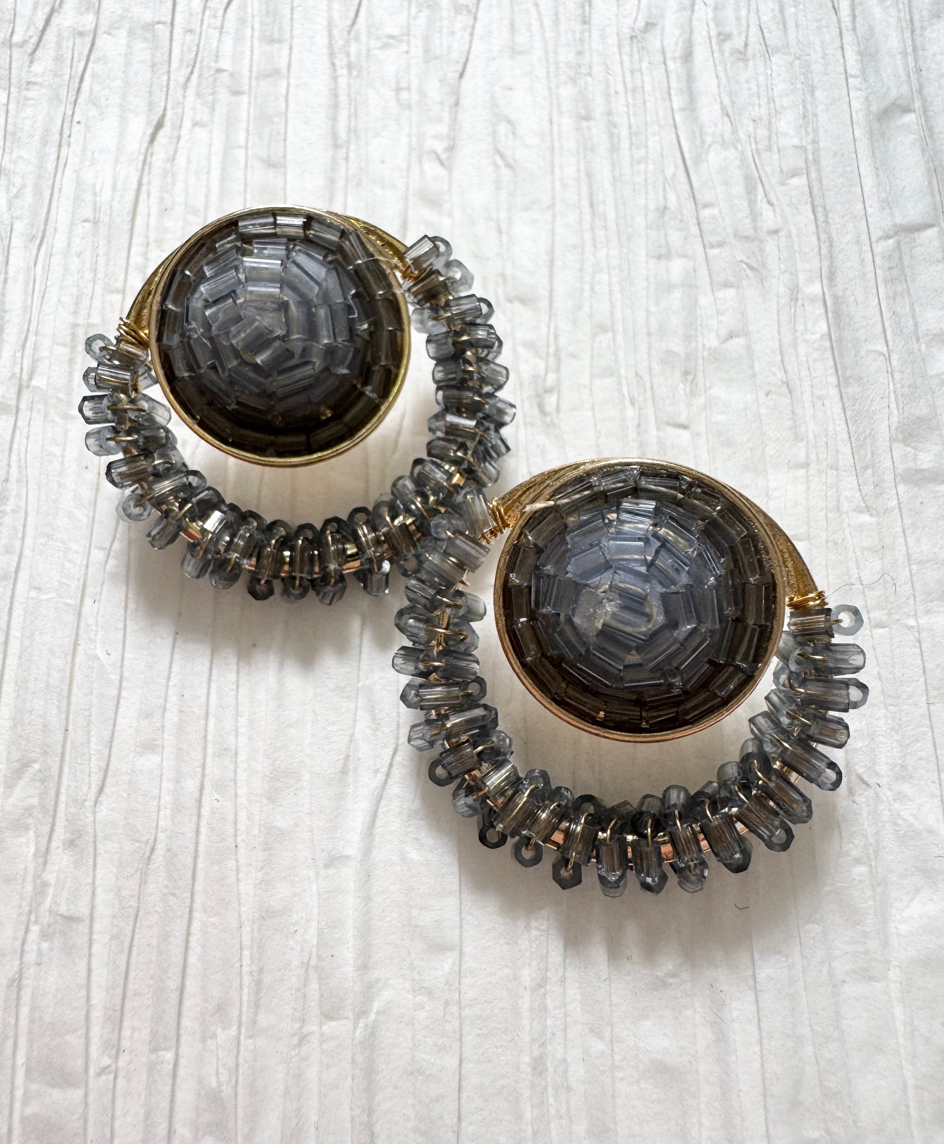 Beaded Grey Rounds