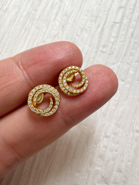 Sterling Silver Swirl Studs