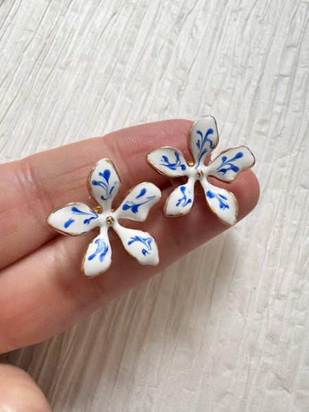 Chinosserie Flower Studs