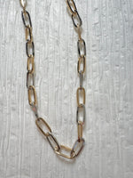 Gold Filled Mixed Metal Paperclip Necklace