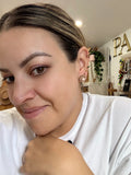 Café con Leche Crystal Flower Studs