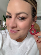 Cranberry Beaded Rounds