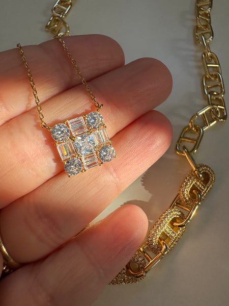 Diamond Square Necklace